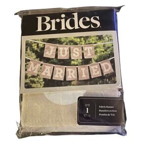 Just Married Boho Rustic Burlap Banner Brides Magazine 2 pieces